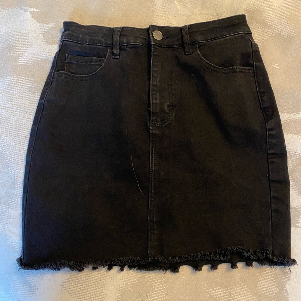 Garage Black denim skirt